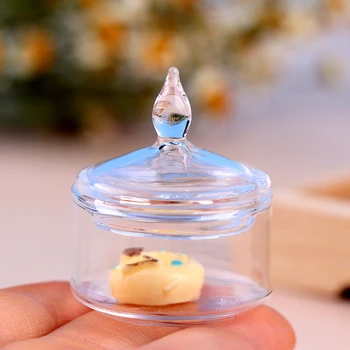 1:12 Miniatiūriniai Lėlių Daugiasluoksnės Saldainiai Jar Maisto Desertas Gali Doll House Dekoro