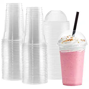 100VNT/Set 450ML Plastikiniai Puodeliai Šalta Šalta Gėrimas, Kava, Arbata, Kokteiliai Sodos Vandens Šalis, Vienkartiniai Indai, Taurės