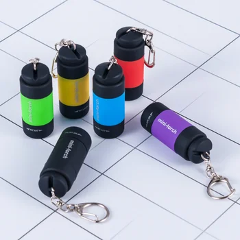 10vnt Klavišą Portable LED Žibintuvėlis Grandinės Mini Žibintuvėlis Lauke Vandeniui įmontuota Baterija USB Įkrovimo Žygiai, Lauko Kempingas