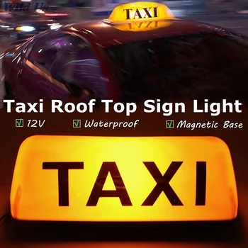 12V Taksi, Pasirašyti Stogo Topper Automobilių Magnetinio Lempa LED Šviesos Vandeniui TAKSI Stogo Lempos Šviesus Viršuje Valdybos Stogo Ženklas