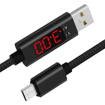 1M USB Tipo C Testeris, Matuoklis Ekrane Nailono Tinklelio Greito Įkrovimo Įtampa Srovės Tipas-C Kabelio 