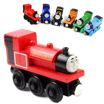 1pc Thomas Traukiniai, Žaisliniai Magnetinės Medinės Thomas 