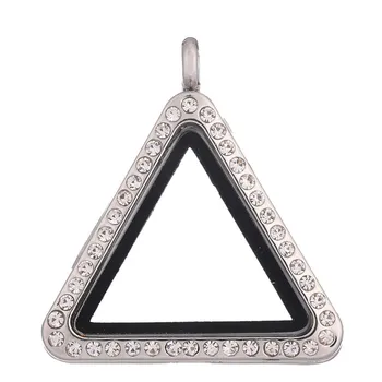 1pcs Lydinio trikampis su kalnų krištolas, Magnetinis Stiklo Apranga Gyvoji Atmintis Plūduriuojantis Žavesio pakabukas apranga už karoliai moterų Papuošalai