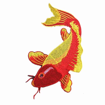 1pcs Raudona Karpis Žuvies Išsiuvinėti Pleistrai Drabužių Siuvimo, Drabužių Aplikacijos 