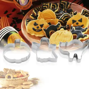 1set Helovinas Slapukas Antspaudas Sausainių Pelėsių 3D Slapukas Stūmoklį Cutter 