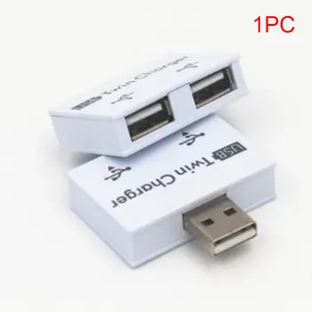 2 Prievadai Mados Twin Įkroviklį Už Telefoną, Tabletės Extender Praktinį Mini Splitter Stabili, Profesionalių ABS Adapteris Nešiojamas USB Hub