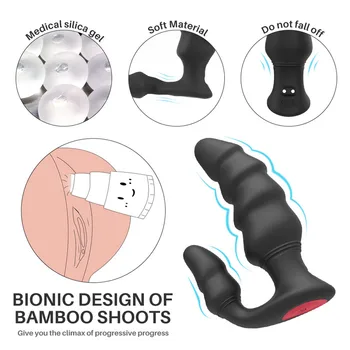 2020 m. Naujo Dizaino 9 Greičiu Dual Motor G-taško Dildo Vibratorius Prostatos Massager Analinis Granulės Butt Plug Suaugusiųjų Sekso Žaislas Vyrams, Moterims