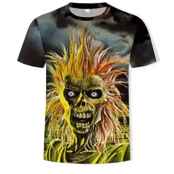 2020 m. Sunkiosios Muzikos Atvėsti Klasikinė Juosta Kaukolės galvą Marškinėliai Mados Rocksir t-marškinėliai Vyrams, 3D T-Shirt DJ Marškinėlius vyriški Marškiniai