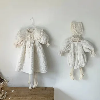 2020 m. Žiemos Naujų korėjos Stiliaus Mergina Suknelė su Stora Šilta Kūdikių ir Vaikų Šortai Laipiojimo Kūdikiams