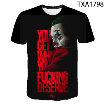 2020 Naujas Vasaros Joker 2 3D marškinėliai Vyrams, Moterims, Vaikams Laisvalaikio Streetwear Berniukas Mergaitė Vaikai Atspausdintas T-shirt Cool Mados Viršūnes Tee