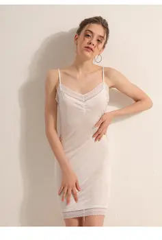 2020 Naujų Moterims Gryno Šilko Slydimo Suknelė Miego Dėvėti Namuose dėvėti Namuose drabužius SI0057