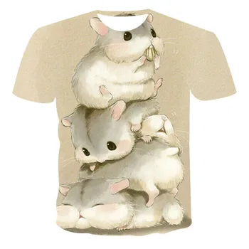 2021 Boutique 3D Mados T-shirt Žmonių Abstraktaus Meno Animacinių filmų Gyvūnų Modelio Tendencija Hip-Hop Vasaros Pritaikymas savo reikmėms