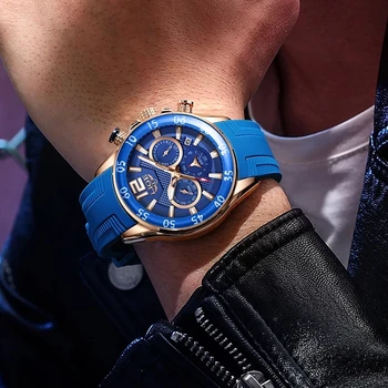 2021 Mados Vyrai Laikrodžiai LIGE Top Brand Prabanga Silikono Sporto laikrodis Vyrams Kvarcinis Laikrodis atsparus Vandeniui Laikrodžiai Relogio Masculino