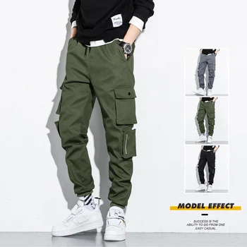 2021 Naujas Jogger Vyrų Krovinių Kelnės Lauko Taktinių Kariuomenės Kelnės Atsitiktinis Palaidų Streetwear Hip-Hop Multi-Pocket Mados Kelnės