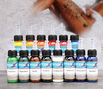 2021 Tatuiruotė rašalo rinkinys airbrush tatuiruotės rašalas 14 spalvos pigmentas nustatyti kūno tapyba tatuiruotė spalvos pigmentas tatuiruotė tiekimo