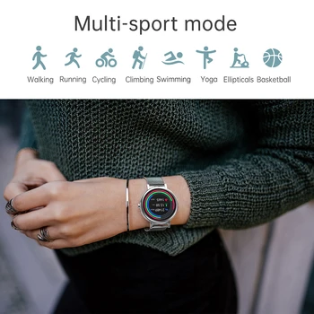 2021 Visiškai Jutiklinis Ekranas Smart Watch Moterų LW06 IP68 Vandeniui Pedometer Širdies ritmo Sporto Smartwatch Fitneso Apyrankė Panele