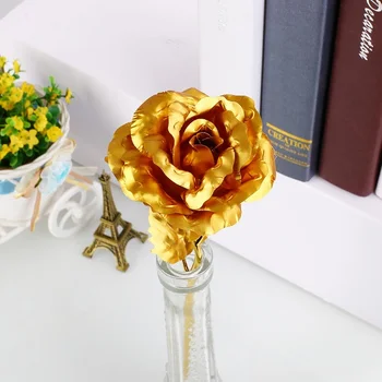 24K Aukso Folija Rožių Gėlių Be Dėžutės Valentino Dienos Meilužio Dovana Gimtadienio Romantiška 