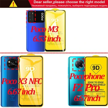2vnt Skirti Xiaomi Poco M3 Pro 5G Grūdintas Stiklas Xiaomi Poco M3 F2 Pro X3 NFC F3 Stiklo Plėvelė Screen Protector HD Kamera Len Filmas