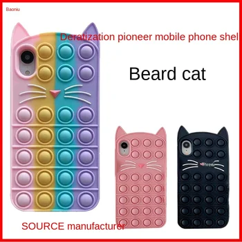 3D Cute Kačių Atgimti Streso Pop Fidget Žaislai Silikono Atveju Iphone 12 11 Pro Xs Max Xr Xs 7 8 Plus atsparus smūgiams Apsauginis gaubtas
