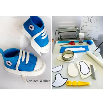 3D Kūdikių Bateliai Forma Plastiko Tortas Minkštas Muilas Pelėsių 3D Sneaker Formos Tortas Dekoravimo Priemonės, Pyragai, bandelės, Virtuvės Puošmena Bakeware