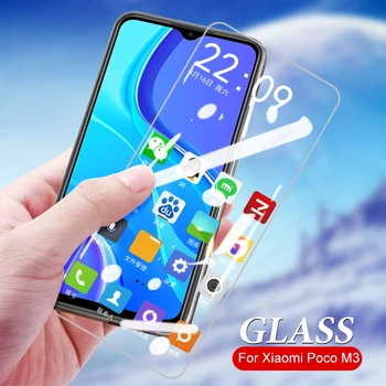 3PCS Full HD Dangtelio Apsauginis stiklas ant Xiaomi Poco X3 X3 NFC M3 C3 F3 X3 Pro 5G Stiklo Xiaomi Poco F3 X3 Screen Protector
