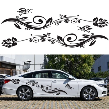 3PCS Naujų Meno Projekto Gėlių Vynuogių šonines Duris Automobilių Lipdukas Gaubtu Vinilo kinas Gėlių Automobilio Produkto Apdaila, Automobilių Reikmenys