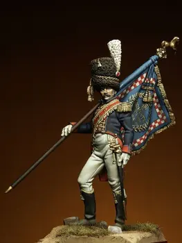54mm Dervų rinkinys prancūzų Napoleono eros elito pėstininkų vėliava į rankas M54008