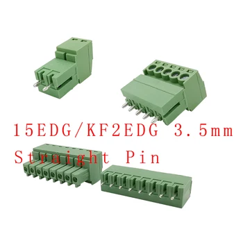 5Pair 15EDG 3.5 mm KF2EDG 3.5 mm PCB Varžtas Gnybtų Bloko Jungtis stačiu Kampu/Tiesiai Adata Plug Pin Header Lizdas 2-12 Pin