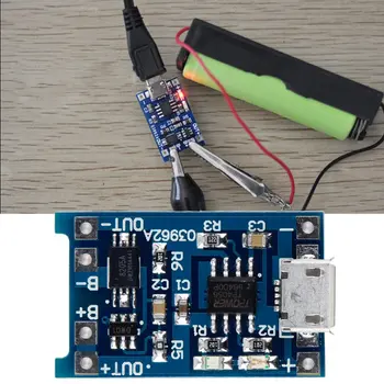 5V Micro USB 1A 18650 Ličio Baterijos Įkrovimo Valdybos Kroviklio Modulis Su Apsaugos Nauja Baterija, Kroviklio Modulis