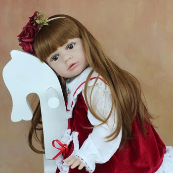 60 CM Minkšto Silikono Atgimsta Bamblys Baby Doll Žaislas Mergina Tikroviška 24 Colių Vinilo Princesė Tayra Suknelė Gyvas Bebe Žaisti Namuose