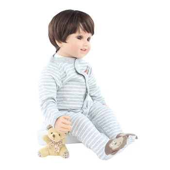 60 CM Silikono Atgimsta Berniukas Lėlės Girl Bamblys Kūdikių Dress Up Boneca Gimtadienio Dovana Vaikui Žaisti Namuose prieš Miegą Žaislas