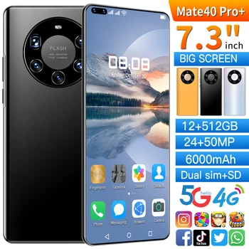 7.2 colių 4G 5G Ultra Mobiliųjų Telefonų Mate40 Pro+ 5000 mAh 