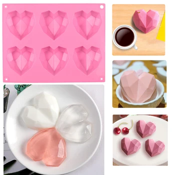 8 Deimantų Širdies Formos Formų Silikoninės Formos Tortas Dekoravimo Priemonės, Meilės Širdies Pyragas Pelėsių Bakeware Formos Muilo Putomis Konditerijos Įrankis