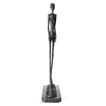 82CM Aukštos Kokybės Abstrakti Skulptūra Pėsčiomis Žmogus, Bronzinė Statula Garsėja Giacometti Meno Replika Skeletas Statulėlės Namų Dekoro
