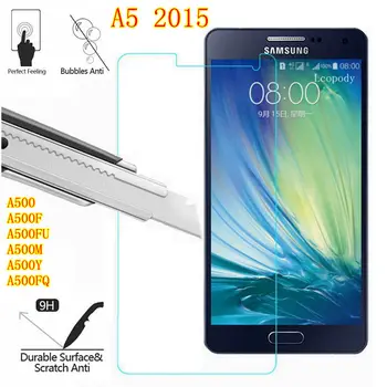 9H Grūdintas Stiklas Samsung Galaxy A5 Screen Protector, STIKLINIS SKLO Samsung SM A500 A500F A500FU A500M A500Y A500FQ atveju