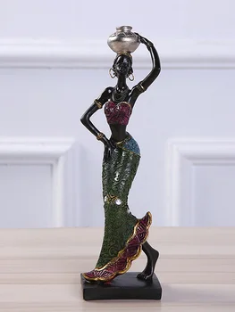 Afrikos Nacionalinio Stiliaus Gamtos Statula Duomenys Rankų Darbo Grožio Mergina, Ranka Drožyba Seksuali Mergina Rankdarbių Apdaila Mažosios Skulptūros