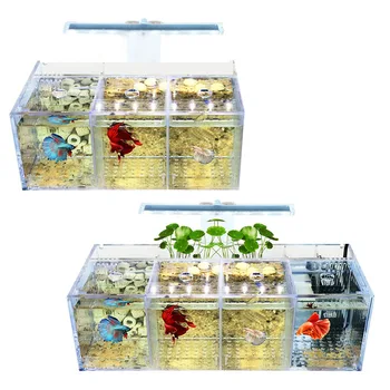 Akvariumas LED Akrilo Betta Žuvų Bako Nustatyti, Mini Darbalaukio, Šviesos, Vandens Siurblio Filtrai