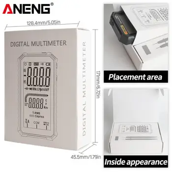 ANENG Skaitmeninis Multimetras 620A LCD 6000 Skaičiuoja DC AC Srovė Talpa Ohm Diodų Multimetro NCV Hz Live Wire Testeris