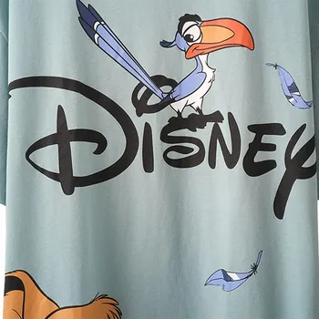Artsnie Disney Simba Animacinių filmų Marškinėliai Moterims Vasaros 2021 O Kaklo trumpomis Rankovėmis Negabaritinių Viršūnes Femme Streetwear Megzti marškinėliai Tee