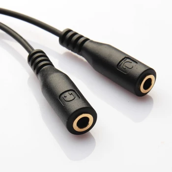 Audio Splitter Ausinių Laidą 3.5 mmStereo Garso Vyrų ir 2 Moterų Ausinių Mic Y Splitter Kabelis Adapteris, skirtas 