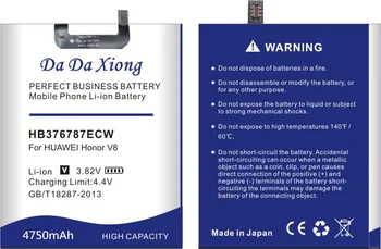 Aukštos kokybės 4750mAh HB376787ECW Baterija Huawei Honor V8 Telefono baterija