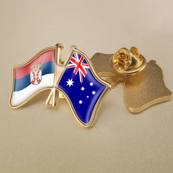 Australijos ir Serbijos Kirto/Double/Draugystės Šaligatvio Atvartas Smeigtukai/Sagė/Emblemos