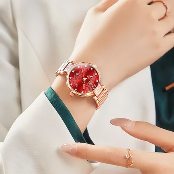 Automatinis Laikrodžiai Moterims Prabangus Diamond Dovanų Rinkinys Golden Rožinė Dizaineris Viršų Markės Nerūdijančio Plieno Bling Ponios Mechaninė Žiūrėti