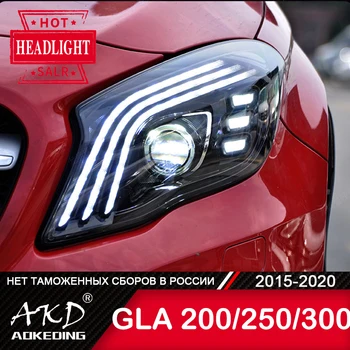 Automobilių Benz GLA200 Žibintas 2016-2020 Automobilio Aksesuaras Priešrūkinis Žibintas Dienos Veikia Šviesos DRL H7 LED Bi Xenon Lemputės GLA260 300 Žibintai