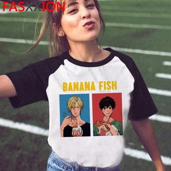 Bananų Žuvų vasaros top marškinėliai vyrų kawaii streetwear spausdinti vasaros top viršų tees grafinis tees moterims