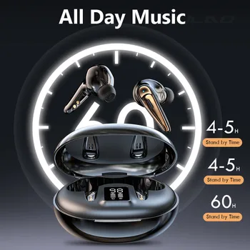 Belaidės Ausinės LED Ekranas, Bluetooth Ausinių 9D Bass Stereo Sporto, Muzikos Vandeniui Ausinių Su Mikrofonu Ausinių
