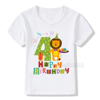 Berniukai, Gyvūnų Gimtadienio Skaičių, Print T Shirt Vaikų Gimtadienio Berniukas Dino Šalies marškinėliai Boy&Girl Funny Panda Dovanų Marškinėlius Metu