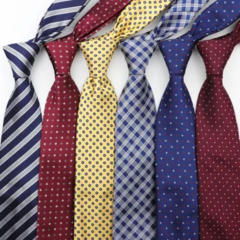 Classic Stripe liesas Kaklo Kaklaraištis 8CM Vyrų Oficialų Žakardo verslo vestuvių kaklaraištis