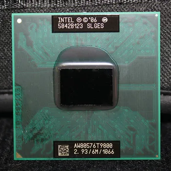 CPU nešiojamas kompiuteris Core 2 Duo T9800 CPU 6M Cache/2.93 GHz/1066/Dual-Core Socket 478 PGA Nešiojamas procesorius forGM45 PM45