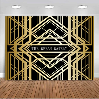 Custom Suaugusiųjų Gimtadienio Fonas Juodas Aukso Great Gatsby Reklama Skoninga Nuotrauka Fone Sienos Seteris Plakatas Apdaila